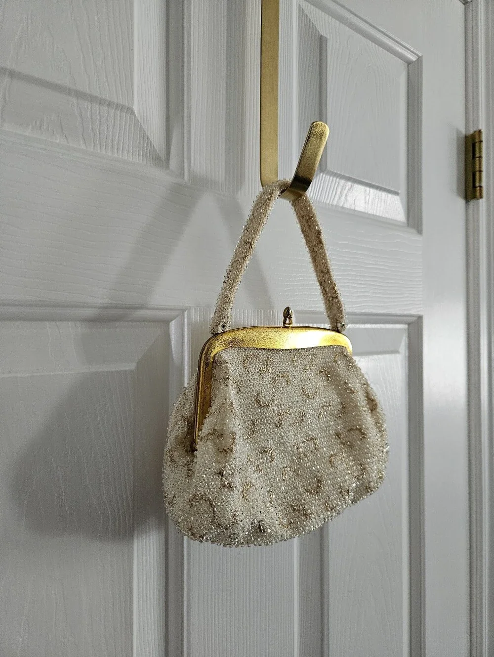 Vintage 40s Corde By Lumured Beaded Evening Bag Purse With Kisslock Closure - Picture 4 of 11